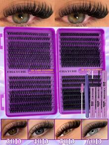 640pcs Eyelash Extension Kit, DIY Segmented Lashes With Tools, Large Capacity Soft False Eyelash Bundle Set, Suitable For Beginners, DIY Home Use, Fluffy And Thick, Easy To Use, Portable And Reusable, Create Natural And Charming Eyes - 彩色 - 查看 14