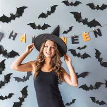 12/24/48pcs 3D Black PVC Bat Halloween Decoration Set - Scary Bar Wall Sticker Decor - Ideal Choice For Halloween Celebration And Unique Items - Multicolor - View 5