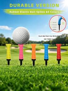 83mm/3.24 Inch Elastic Rubber Golf Tee, Flexible And Durable Golf Accessory - Multicolor - View 2