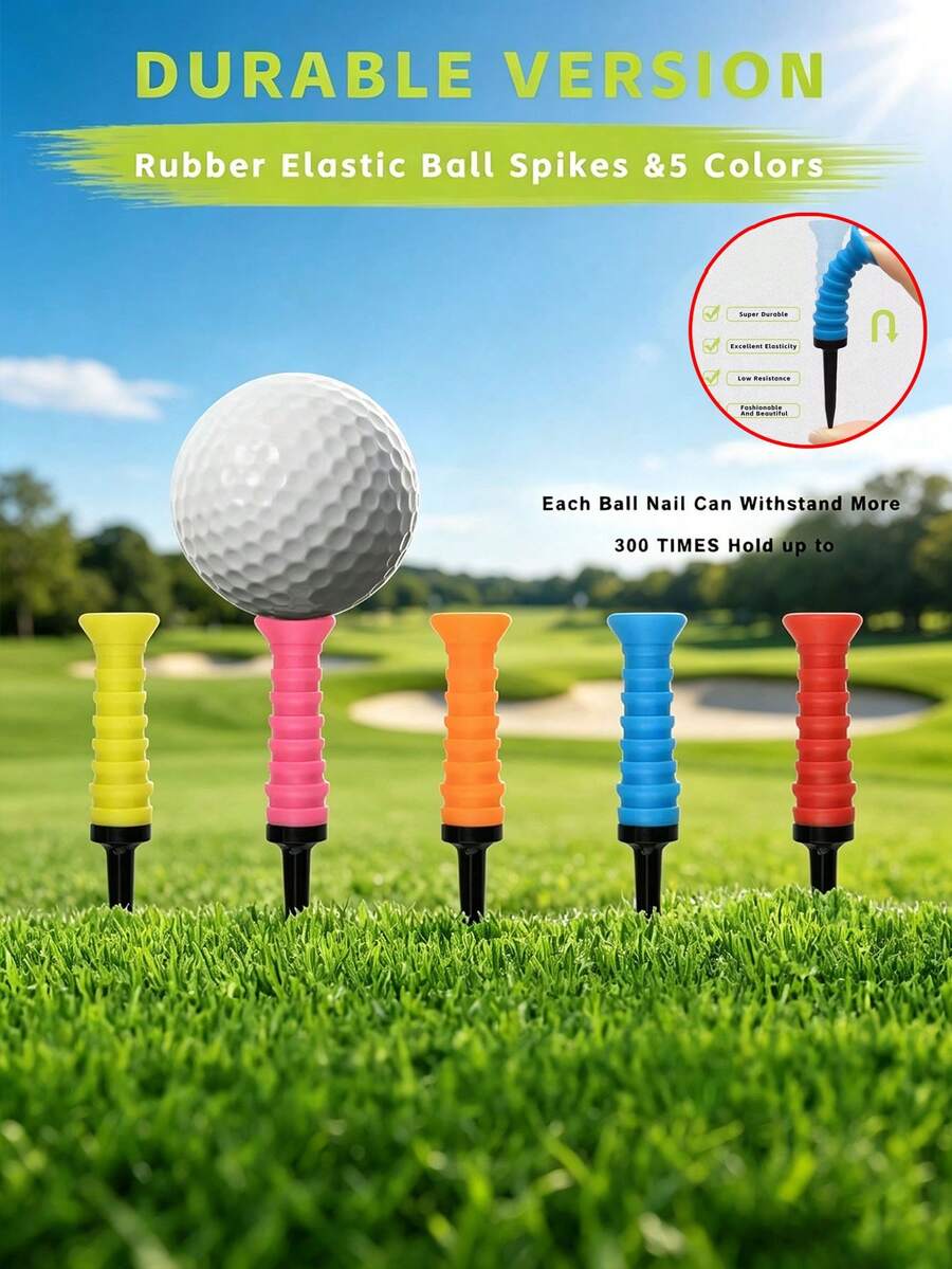 83mm/3.24 Inch Elastic Rubber Golf Tee, Flexible And Durable Golf Accessory