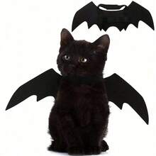 Pet Bat Wings, For Cats, Halloween Party Decoration, Dog Leash And Collar, Bat Cosplay Costume, Cute Puppy And Kitten Costume Accessories - Multicolor - View 1