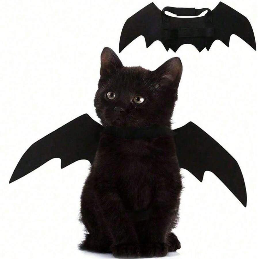 Pet Bat Wings, For Cats, Halloween Party Decoration, Dog Leash And Collar, Bat Cosplay Costume, Cute Puppy And Kitten Costume Accessories - Multicolor - View 1