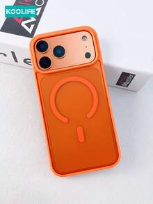 Koolife 1pc Magnetic Phone Case, PC+TPU Material, 2.0mm Thickness, Matte Surface, Skin-Friendly Design, Raised Lens Protection, Anti-Slip Anti-Drop, Compatible With IPhone 17/17 Pro/17 Pro Max - Orange - View 4