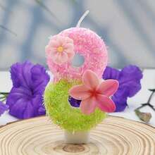 1件雙花數字0-9蠟燭，創意手工蛋糕裝飾生日蠟燭，DIY蛋花蠟燭，適用派對蛋糕裝飾 - 查看 10