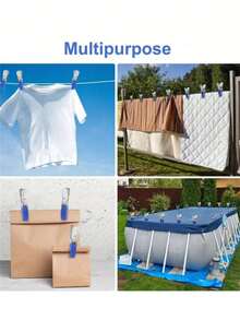 20pcs Practical Heavy‑Duty Windproof Tarp Clips Upgraded Thickened Pool Cover Fastener Strong Lock‑Grip Resist Wind Tearing UV‑Stable Non‑Scratch Design For Above‑Ground Pool Winter Solar Cover Camping Awning Laundry Blanket Fixing Gear - Multicolor - View 7
