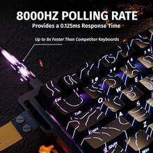 ATTACK SHARK X68 HE 8000Hz Rapid Trigger Keyboard, 0.01mm RT Precision Wired Gaming Keyboard With Magnetic Switches, Adjustable Actuation Distance, Rapid Trigger, Snap Tap, RGB Lighting, Compatible With PC - View 9