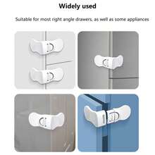 5pcs Child Safety Locks, Corner Right Angle Locks Suitable For Cabinet Doors And Drawers, Multi-Functional Protective Locks For Infants And Toddlers, Prevent Baby Finger Pinching - 5pcs - View 4