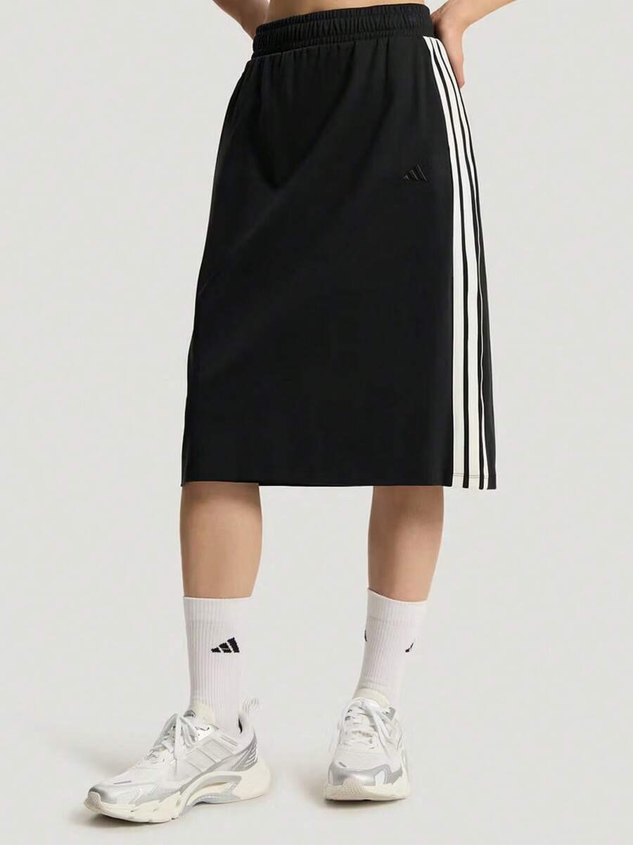 Adidas New Summer FAV SKT Versatile Sporty Casual Women's Knee-Length Skirt - Black and White - View 1