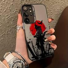 Retro Japanese Samurai Phone Case Compatible With Samsung Galaxy S25 S24 S23 S22 S21 S20 FE Ultra Plus 4G 5G, Featuring A Matte Anti-Drop Back Cover. - 透黑 - 查看 1