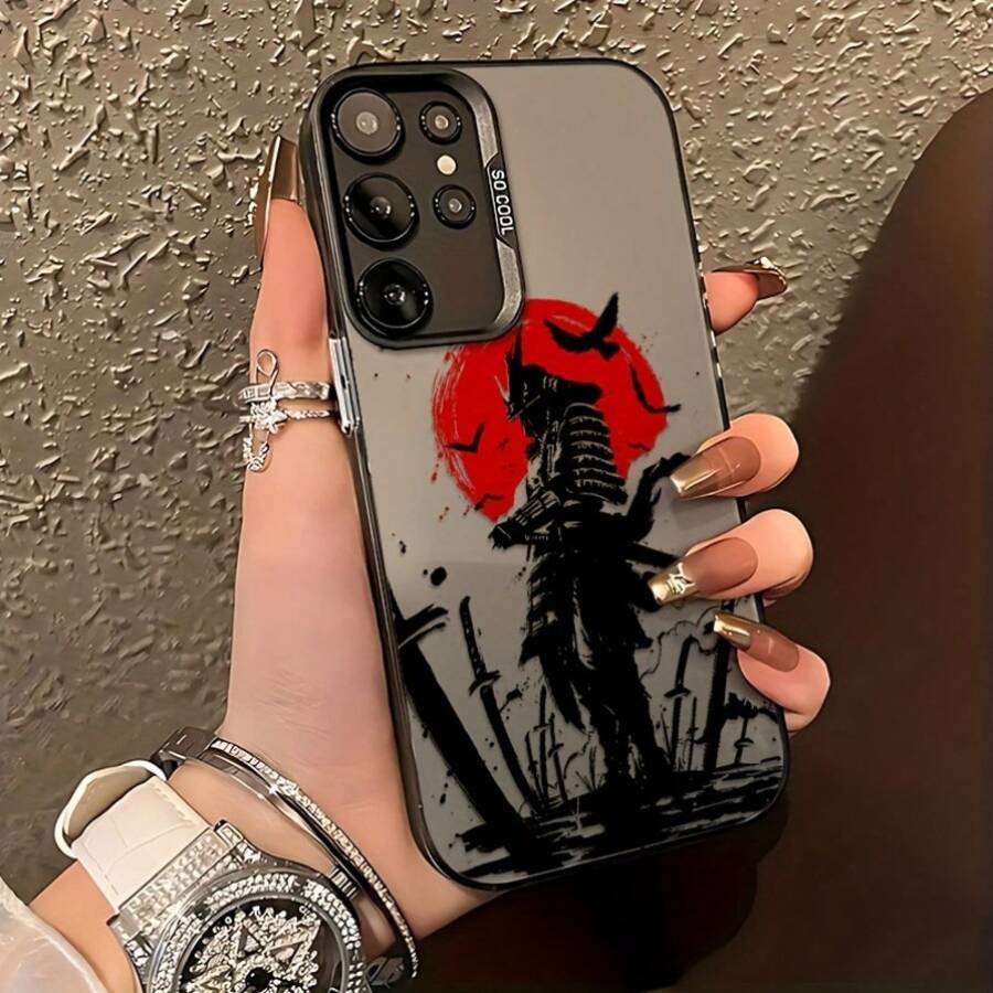 Retro Japanese Samurai Phone Case Compatible With Samsung Galaxy S25 S24 S23 S22 S21 S20 FE Ultra Plus 4G 5G, Featuring A Matte Anti-Drop Back Cover. - 透黑 - 查看 1