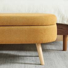 Storage Bench With Storage Space, Beige Color, Ideal For Bedroom Or Hallway - 黃色 - 查看 2