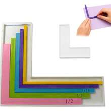 7-Piece Paper Craft Alignment Guide With Storage Box, For Card Making, Precise Layering And Sticker Spacers, Suitable For Card Making And Scrapbooking, Color-Coded Tools With Size Labels, 1/16 To 1/2 Inch Increments - A - View 7