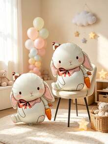 2pcs, 35 Inch Rabbit Carrot Shaped Aluminum Foil Balloon Set, Birthday Party Celebration Decoration, Holiday Party Atmosphere Decoration - Lop-eared Rabbit - View 1