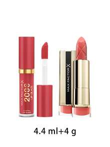 Max Factor [حزمة] 2000 كالوري لمعان الشفاه 095 قبلات ناعمة 4.4 مل + أحمر شفاه إكسير اللون 050 براندي وردي 4 جم - 095 قبلات ناعمة + 050 براندي وردي - مشاهدة 2