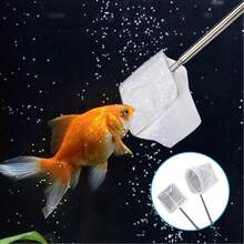 可伸縮魚缸魚網，不鏽鋼手柄搭配細尼龍網，適用於魚缸水族箱 - 白色 - 查看 4
