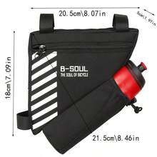 Tas Segitiga Botol Air Sepeda, Tas Rangka Sepeda Gunung dengan Sistem Lepas Cepat, Tas Depan, Tas Aksesori Perlengkapan Bersepeda - MultiWarna - View 12