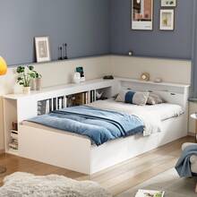 Bed Frame For Kids 90x200cm - White With Storage Space - White - View 2