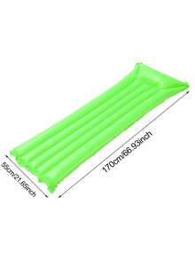 1pc Solid Inflatable Pool Float Mattress, Lightweight PVC Air Bed Lounger With Pillow For Beach, Pool & Vacation - D - View 8
