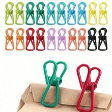 20pcs Multi-Function Snack Sealing Clips - PVC Coated Steel Clips, Suitable For Sealing Food Packaging, Potato Chip Bags And Fixing Clothes, Documents Etc. (Random Color) Suitable For Home Storage, Home Decor, Room Arrangement, Also Essential For Travel And Back To School. (2/10/20pcs Optional) - Multicolor - View 3