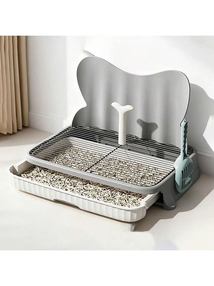 1pc Indoor Dog Toilet With Splash Guard, Removable Mesh Tray And Urine Pad Holder, Easy To Clean Pet Training Pad, Suitable For Small/Medium Dogs, Comes With Dog Scoop - Multicolor - View 1