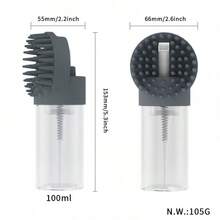 多功能矽膠寵物洗澡刷，內置液體分配器，自動泡沫噴霧理毛刷，適用長毛與短毛犬貓 - 灰色 - 查看 5