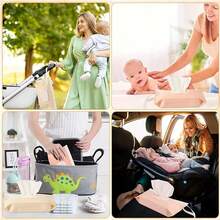Solid Color Portable Wet Wipes Storage Bag, Press-To-Open Lid With Water-Lock And Dust-Proof Design, Convenient For Stroller Hanging, Great Helper For Outings With Baby, Plastic Flip-Top Dispensing Packaging Bag For Wet Wipes, Loose Tissue Bag For Baby Stroller - Multicolor - View 8