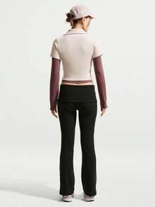 Nike Women's AS W NSW ESSNTL SS POLO CRP TOP Knit Collar Short Sleeve Polo Shirt IO2730-236 - Mocha Brown - View 5