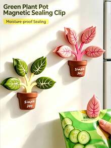 1 Set/4 Buah Klip Magnet Kulkas Berbentuk Daun Dekoratif, Klip Penutup Kantong Makanan Berbentuk Pohon, Klip Magnet untuk Snack, Klip Penutup Keripik Kentang, Klip Kantong Makanan, Klip Penutup Kantong Kopi, Klip Magnet Snack Kulkas, Klip Pengawet Makanan Tahan Lembap, Klip Penutup Kreatif, Klip Penutup Kantong Serbaguna, Klip Penutup Kreatif, Klip Penyimpanan Makanan Dapur dengan Magnet, Peralatan Dapur, Sempurna untuk Roti, Tepung, Buah, Kopi, Snack - MultiWarna - View 1