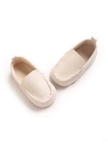 Fashion Solid Color Infant Casual Flat Shoes, Newborn Soft Sole Comfortable Walking Shoes - White - View 4