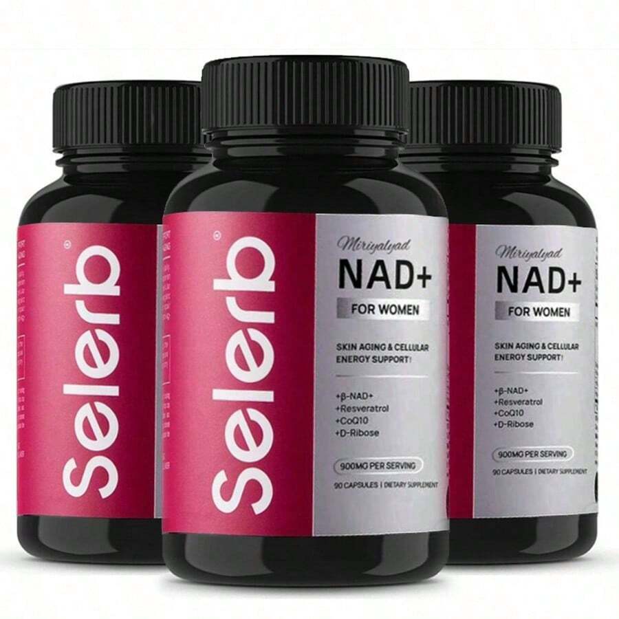 Miriyalyad NAD+ Dietary Supplement Capsules Formulated For Women Multi Ingredient Blend β-NAD+ Resveratrol CoQ10 D-Ribose Nutritional Support For Cellular Energy & Skin Wellbeing 90 Capsules - 3件 - 查看 1
