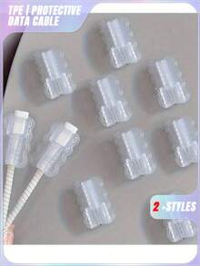 10pcs ABS Resin Data Cable Protector, Anti-Bend Anti-Dirt Anti-Dust, Protect Your Cables From Breaking And Falling Off, Instantly Enhance Fashion Sense, Suitable For Protecting Phones And Data Cables, Effectively Prevent Data Cable Breaking And Falling Off, Compatible With Apple Devices, Compatible With 18-20W Low Power Charging Heads, Avoid Charger Damage - Multicolor - View 10