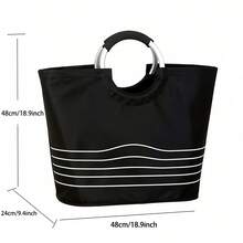 Foldable Large Capacity Shopping Tote Bag, Multi-Functional Food Storage & Carrying Bag, Suitable For Travel & Takeout, Reusable Supermarket Retail Grocery Storage Basket - Multicolor - View 14