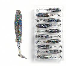 Swimbaits Paddle For Bass,   Soft Lure For Trout Crappie Bass, Durable Plastic Bait Swimmer For Saltwater/Freshwater, Fishing Lover's Gift - Multicolor - View 14
