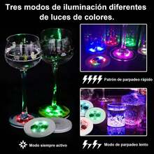 12 LED Light-Up Cup Stickers, Multicolor LED Light-Up Decals, Colorful Decorative LED Light Stickers, LED Sticker Set For Cups Suitable For Various Occasions, Such As Parties, Hotels, And Kitchens - View 4