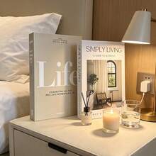 2pcs Paper Aesthetic Decorative Books, Coffee Table Books Decor - Faux Decorative Books For Decoration - Home Desktop Decor - Bedside Table Decor - Home Bookshelf Decor - one-size - View 10