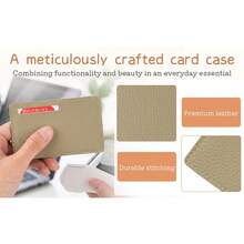 RFID Shielding "My Number Card" Card Holder - Privacy Protection Design (Only Name Exposed), Magnetic Shielding Function, Holds 2 Cards (Compatible With Credit Cards, Driver's Licenses And Health Insurance Cards). Leather Material, Dual-Color Design, Unisex - Multicolor - View 8