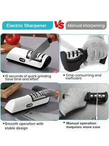 GENAI Rechargeable Electric Kitchen Cutlery Polisher, 2 Speed Adjustable Household Cutlery Care Machine, Multi Function Maintenance Accessory Suitable For Kitchen Cutlery And Scissors, Compact Small Kitchen Gadget For Daily Home Use - Multicolor - View 7
