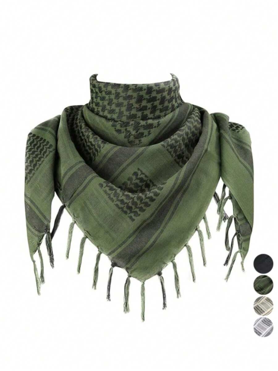 1pc Desert Style Scarf For Men, Motorcycle Riding Headscarf, Soft Warm, Jacquard Pattern, Versatile Fashion Scarf, Outdoor Premium Traditional Apparel - Multicolor - View 1