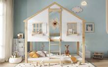 Kids Bed Frame With Ladder - Natural Wood & White - Natural and White - 查看 8