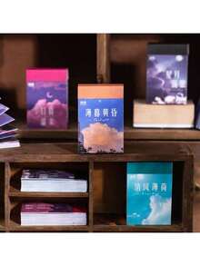 YUXIAN 50張風景照片貼紙，剪貼簿拼貼素材，手機筆電配件，美學水杯個性化裝飾用品 - 黑色 - 查看 5