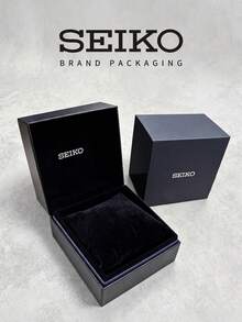 Caja de Reloj Marca Seiko Caja Cuadrada de Cartón con Cojín de Terciopelo Organizador de Almacenamiento Accesorio, Adecuado para Empaque de Regalo Diario en el Hogar - Caja de reloj - Ver 2