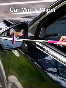 Side Rearview Mirror Wiper, Car Rearview Mirror Wiper, Portable Interior/Exterior Car Cleaning Towel Tool, Rain/Fog Weather Car Accessory, Portable Car Window Cleaning Brush, Snow Removal Brush - A - View 4