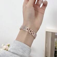 1pc Women's Luxury Rhinestone Metal Watch Band, Compatible With AppleWatch Series 11 10 9 8 7 6 5 4 3 2 1 38/40/41/42/44/45/46/49mm Ultra 1/2/3 SE, Suitable As Valentine's Day, Birthday Or Mother's Day Gift For Girlfriend, Friend Or Family (Band Only) - Rose Gold - View 7