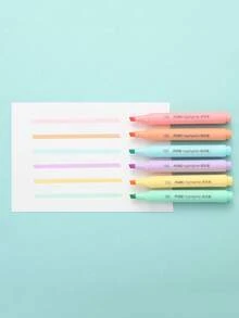 1pc Macaron Colored Fluorescent Highlighter With Slanted Head And Eye Protection Effect,Colored Marker Pen, Student Stationery - Multicolor - View 6