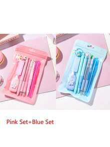 2 Sets 8-In-1 Writing Tools Collection - Fresh Supplies Package Featuring A Highlighter, Charm, Eraser, 2 Clickable Pens, Back To School, First Day Of School - Multicolor - View 13