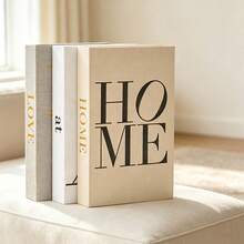 1/3pcs Linen LOVE+AT+HOME Decorative Fake Books, Faux Coffee Table Books, Nordic Style Home Decor, Suitable For Room Decoration, Bedroom, Home, Autumn, Wedding, Graduation Season, Living Room Wall Art, Holiday Essential, Garden Outdoor, Teacher Gifts, Party, Halloween, Birthday Decorations, Back To School, Hen Do Accessories - Multicolor - View 12