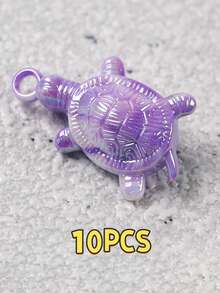 Electroplated UV Colorful Turtle Pendant, Dual-Color Acrylic Pendant, Suitable For DIY Earrings, Bracelets, Necklaces - Multicolor - View 15