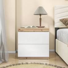 Nightstand With Drawers – White And Oak - 白色和橡木 - 查看 4