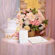 Wedding Guest Book With Pen And Table Cards, 9 X 9 Inch Guest Book Wedding Reception 50 Sheets Sign In Book Wedding Memory Book For Wedding Party Bridal Or Baby Shower Guest Visitor - Romantic Style - View 7