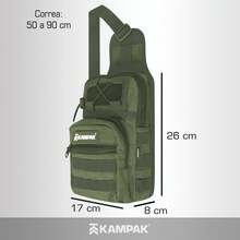 Pechera Kampak Ep35 Mochila Táctica Cruzada Urbana Multiusos - Verde militar - Ver 2